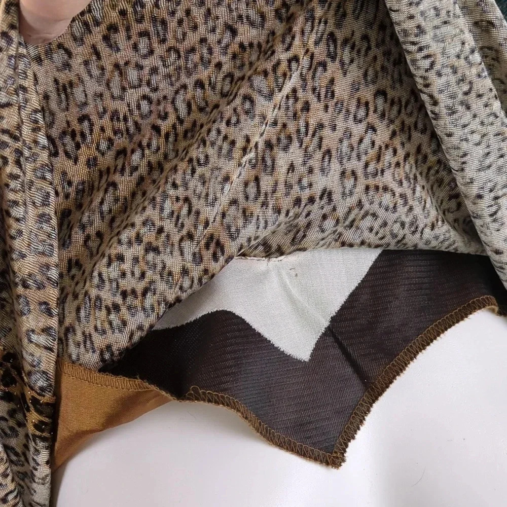 Vintage 80s Jessica Howard Glitter Leopard Print Swing Dress - Picture 9 of 12